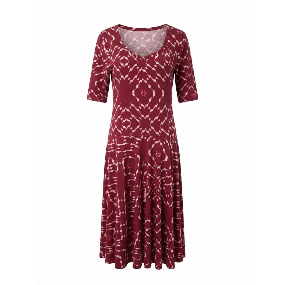 Lularoe Plus Size Burgundy Abstract Print Midi Dress Size 2X